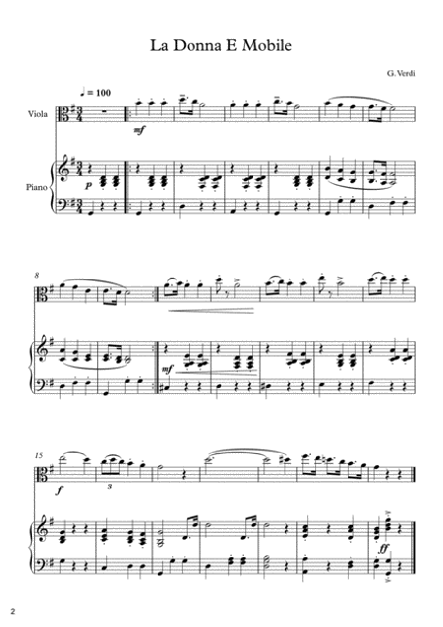 10 Easy Classical Pieces For Viola & Piano Vol. 3 Viola scores gallery preview page 3