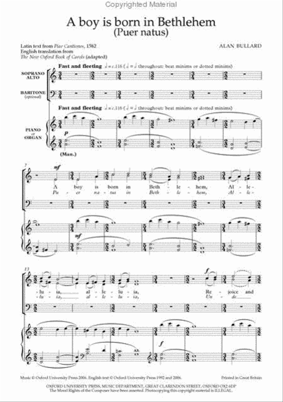 A boy is born in Bethlehem (Puer natus) SA scores gallery preview page 2