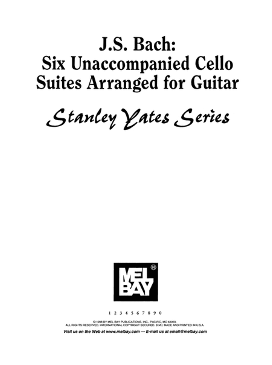 J. S. Bach: Six Unaccompanied Cello Suites Arranged for Guitar Cello scores gallery preview page 7