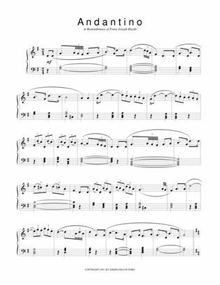 Andantino from Sonatinas and Other Pieces from the Viennese Sketchbook for piano solo