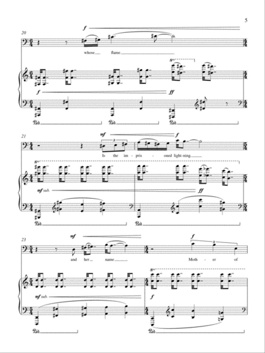 The New Colossus: Setting for Baritone and Piano of the Poem by Emma Lazarus Baritone Voice scores gallery preview page 5
