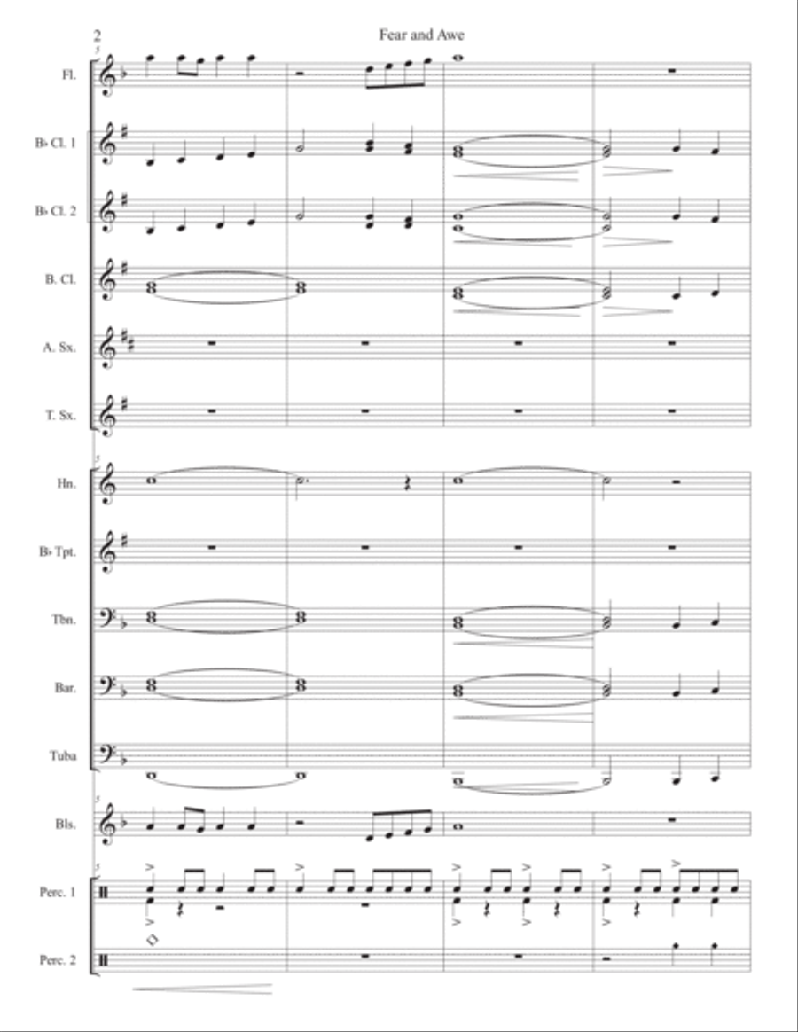 Fear and Awe Concert Band scores gallery preview page 2