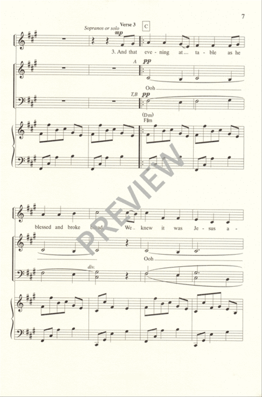 On the Journey to Emmaus 4-Part scores gallery preview page 7
