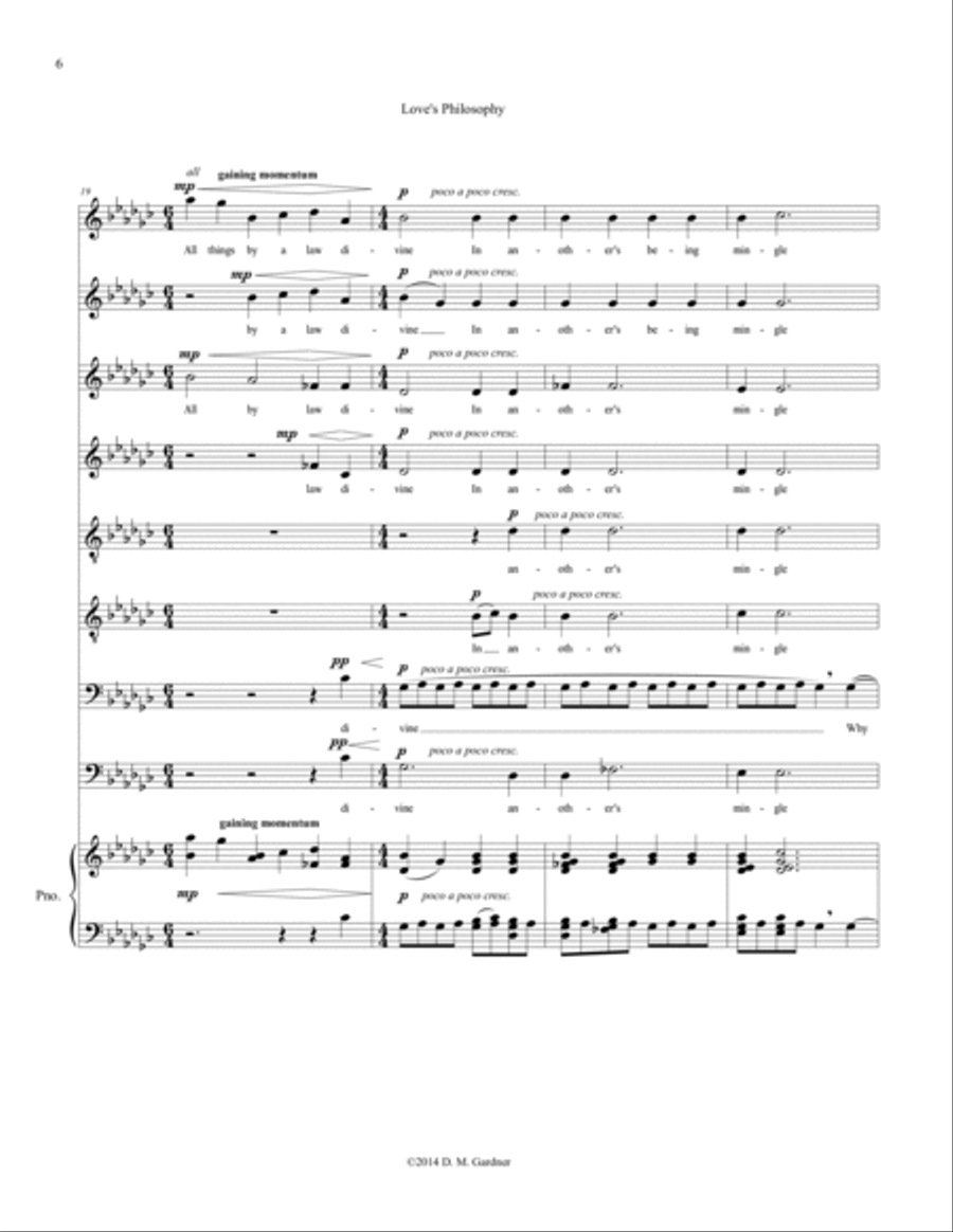 Love's Philosophy (SSAATTBB, unaccompanied) Divisi scores gallery preview page 6