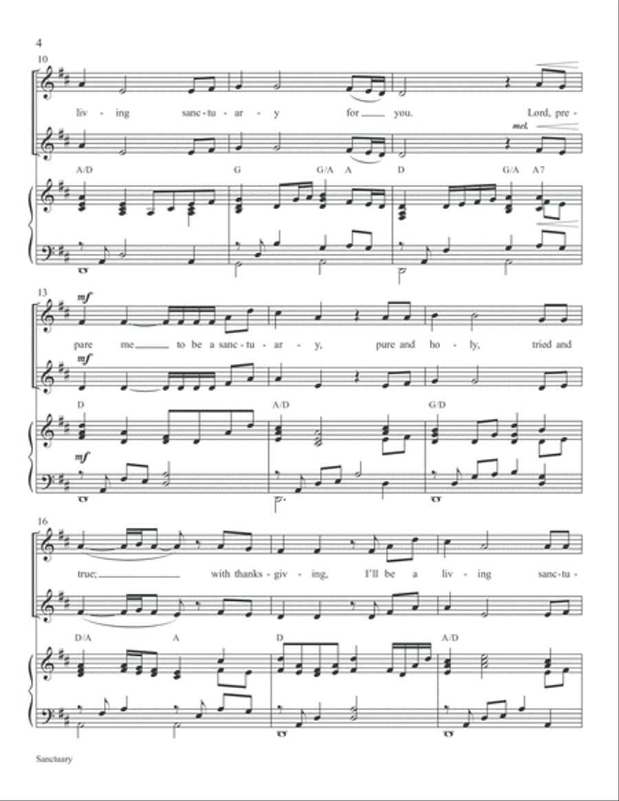 Sanctuary (with God's Holy Temple) Choir scores gallery preview page 4