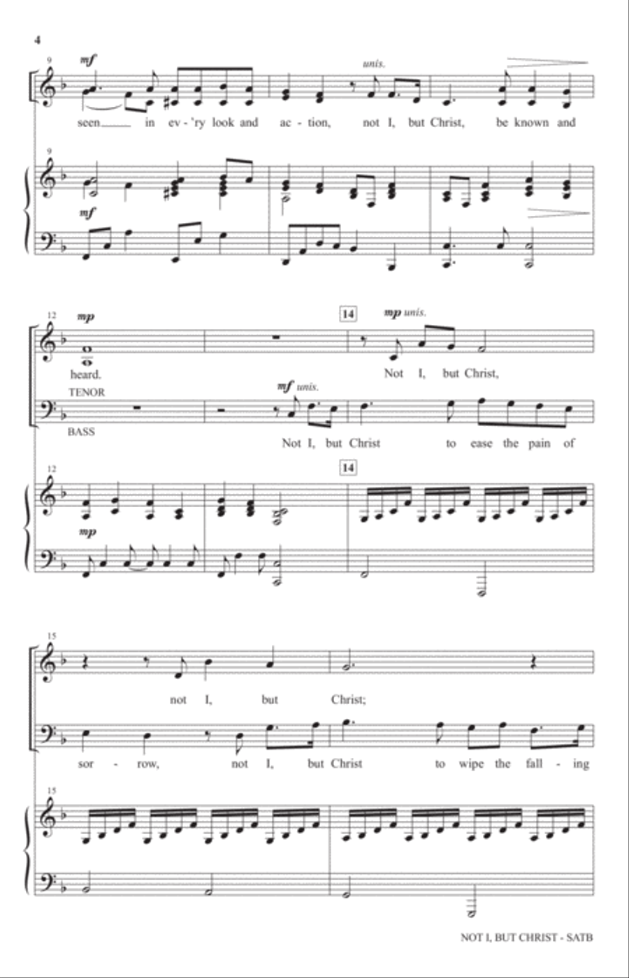 Not I, But Christ Not I, But Christ 4-Part scores gallery preview page 2