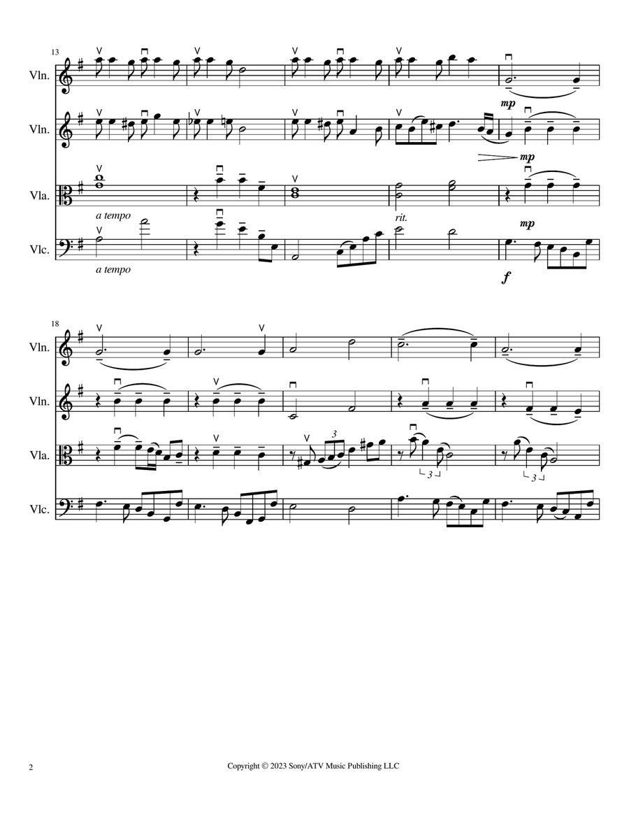 La Vie En Rose String Quartet scores gallery preview page 2