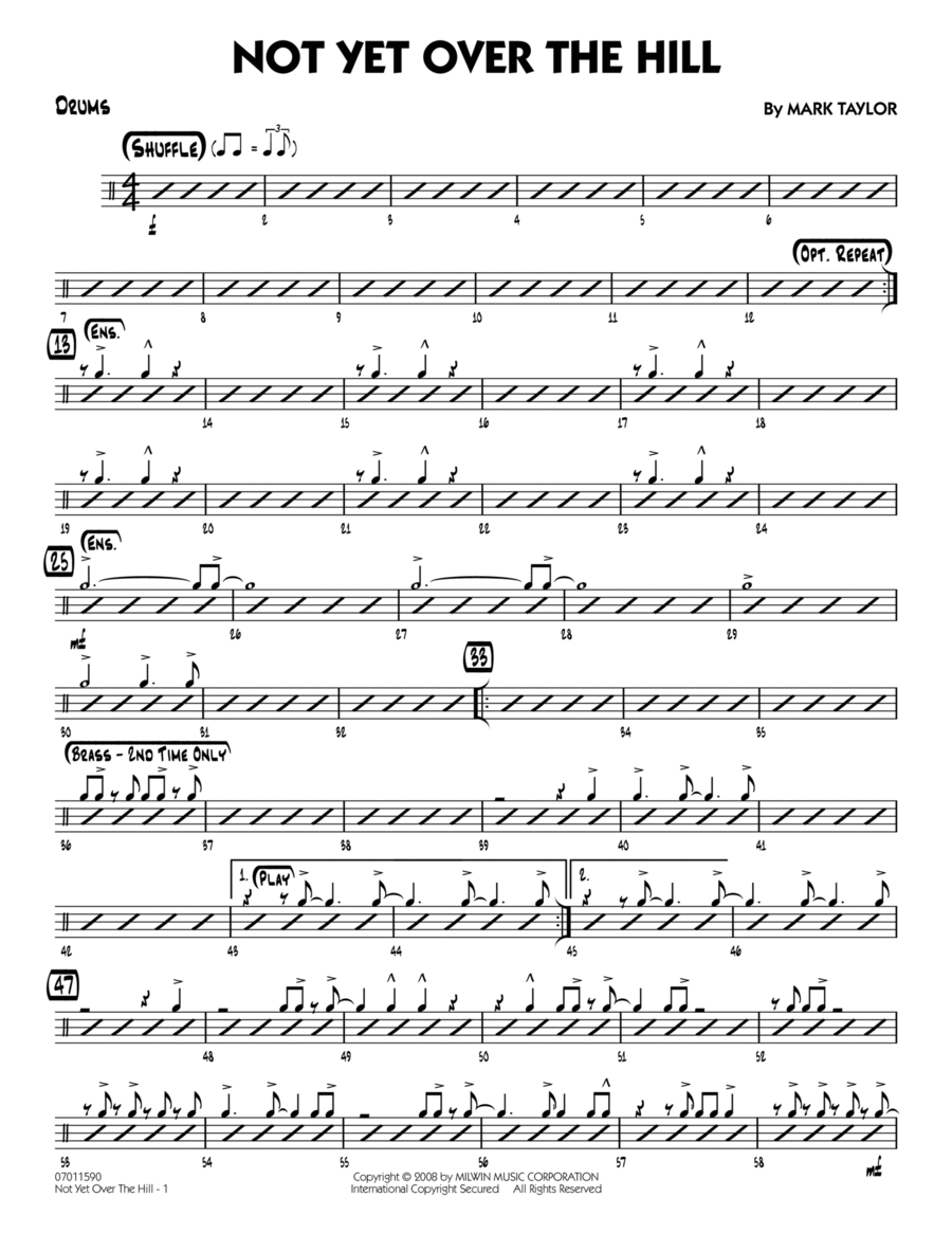 Not Yet Over the Hill - Drums Drums scores gallery preview page 1