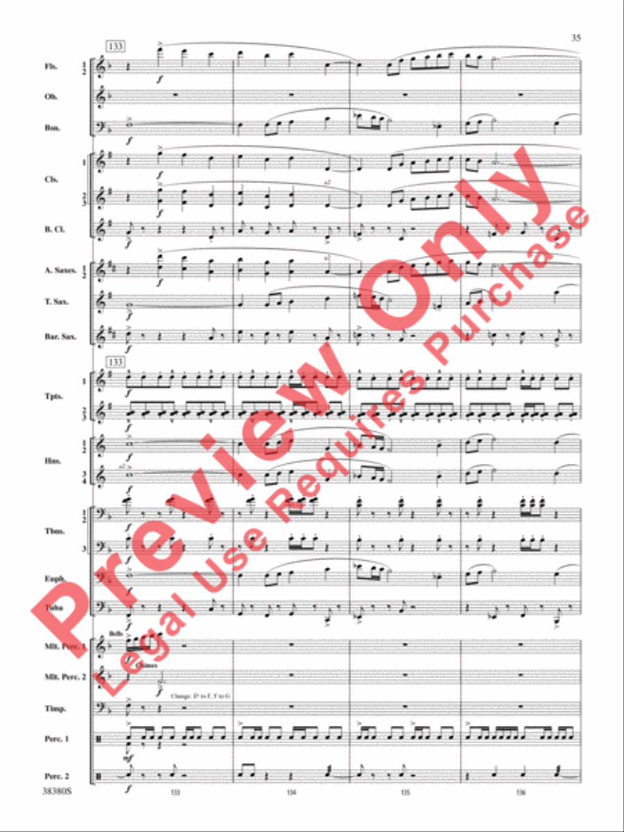 And In the End It Was Earth Concert Band scores gallery preview page 36