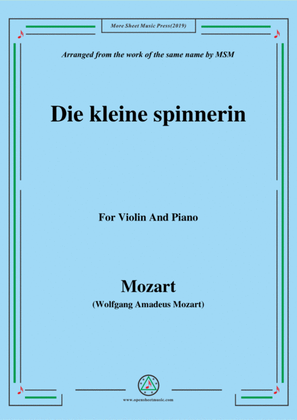 Book cover for Mozart-Die kleine spinnerin,for Violin and Piano