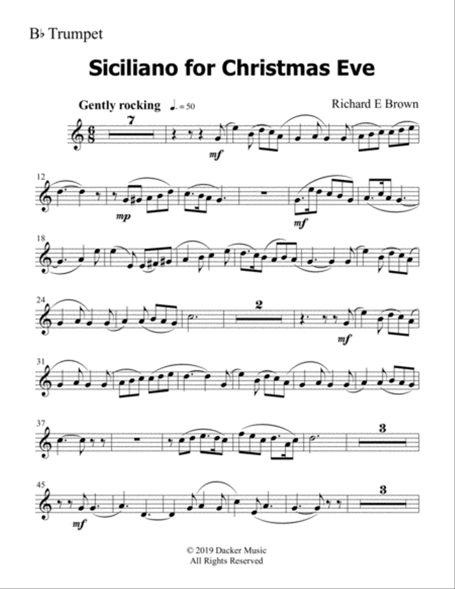 Siciliano for Christmas Eve - Brass Trio image number null