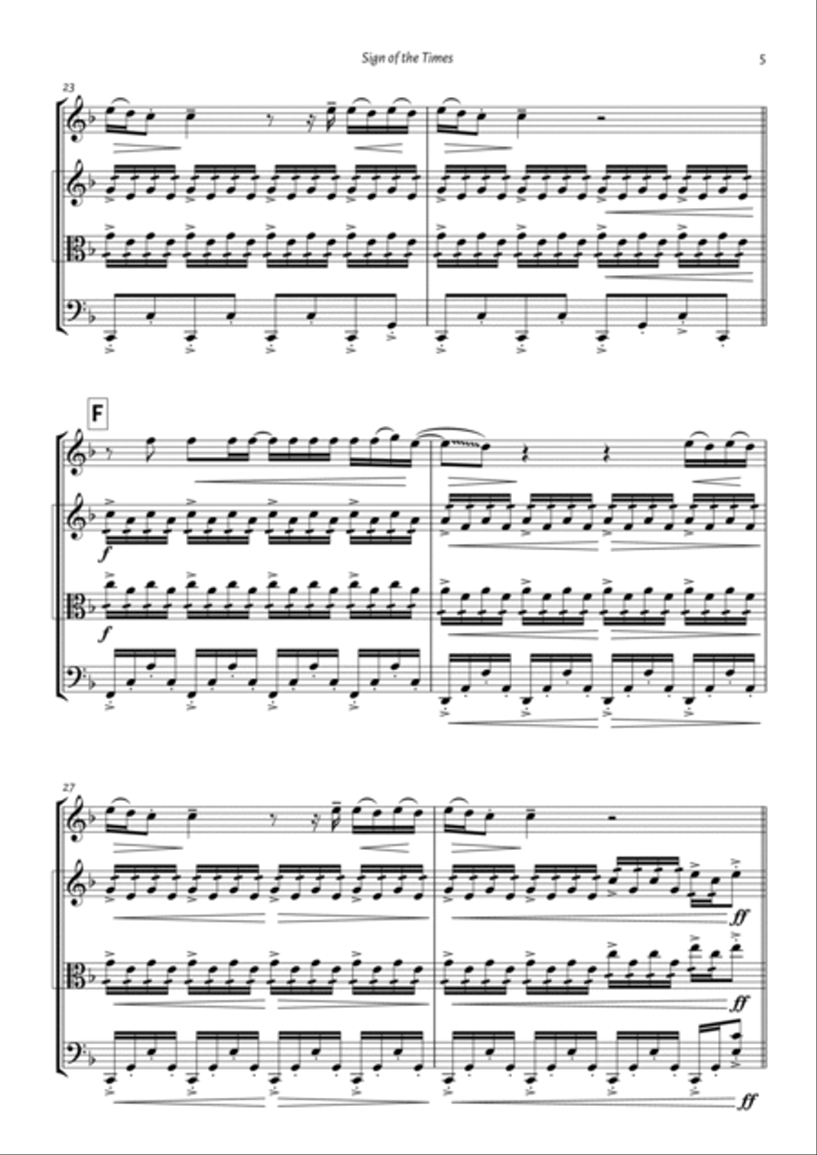 Sign Of The Times String Trio scores gallery preview page 5