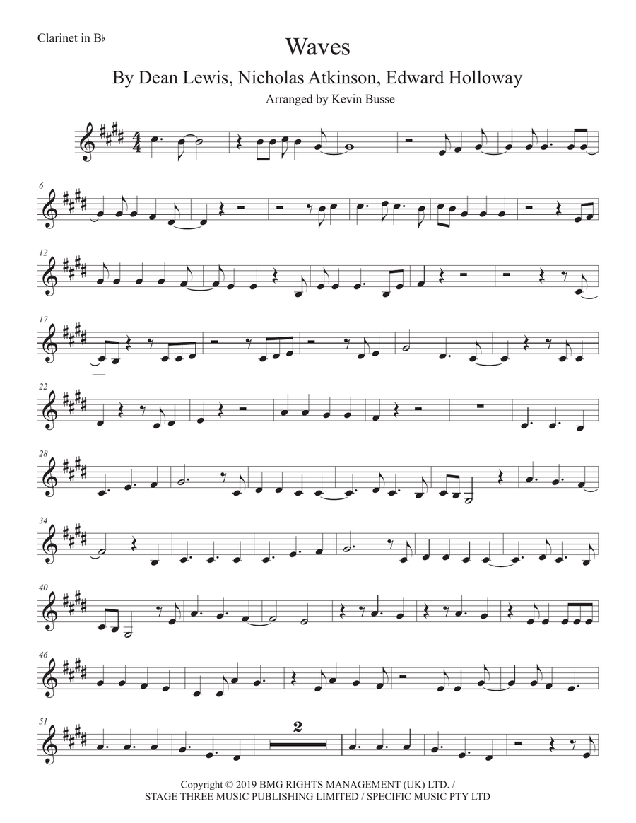 Waves Clarinet Solo scores gallery preview page 1