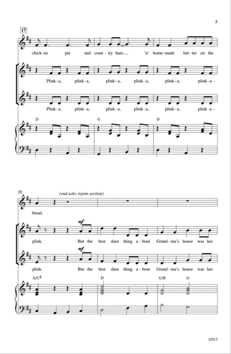 Grandma's Feather Bed Choir scores gallery preview page 4