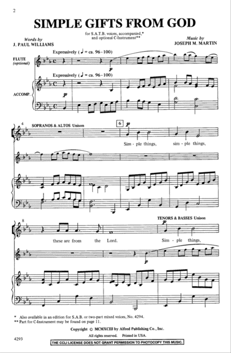 Simple Gifts from God 4-Part scores gallery preview page 2