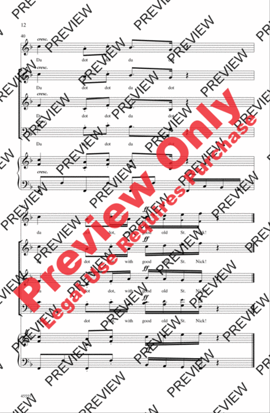 Up on the Housetop 3-Part scores gallery preview page 12
