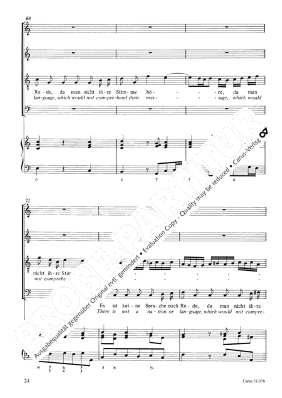 The heavens are telling the Father's glory (Die Himmel erzahlen die Ehre Gottes) 4-Part scores gallery preview page 25