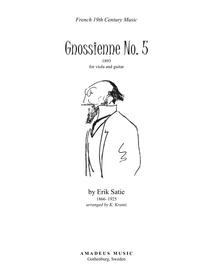 Gnossienne no. 5 for viola and guitar Viola Solo scores gallery preview page 1
