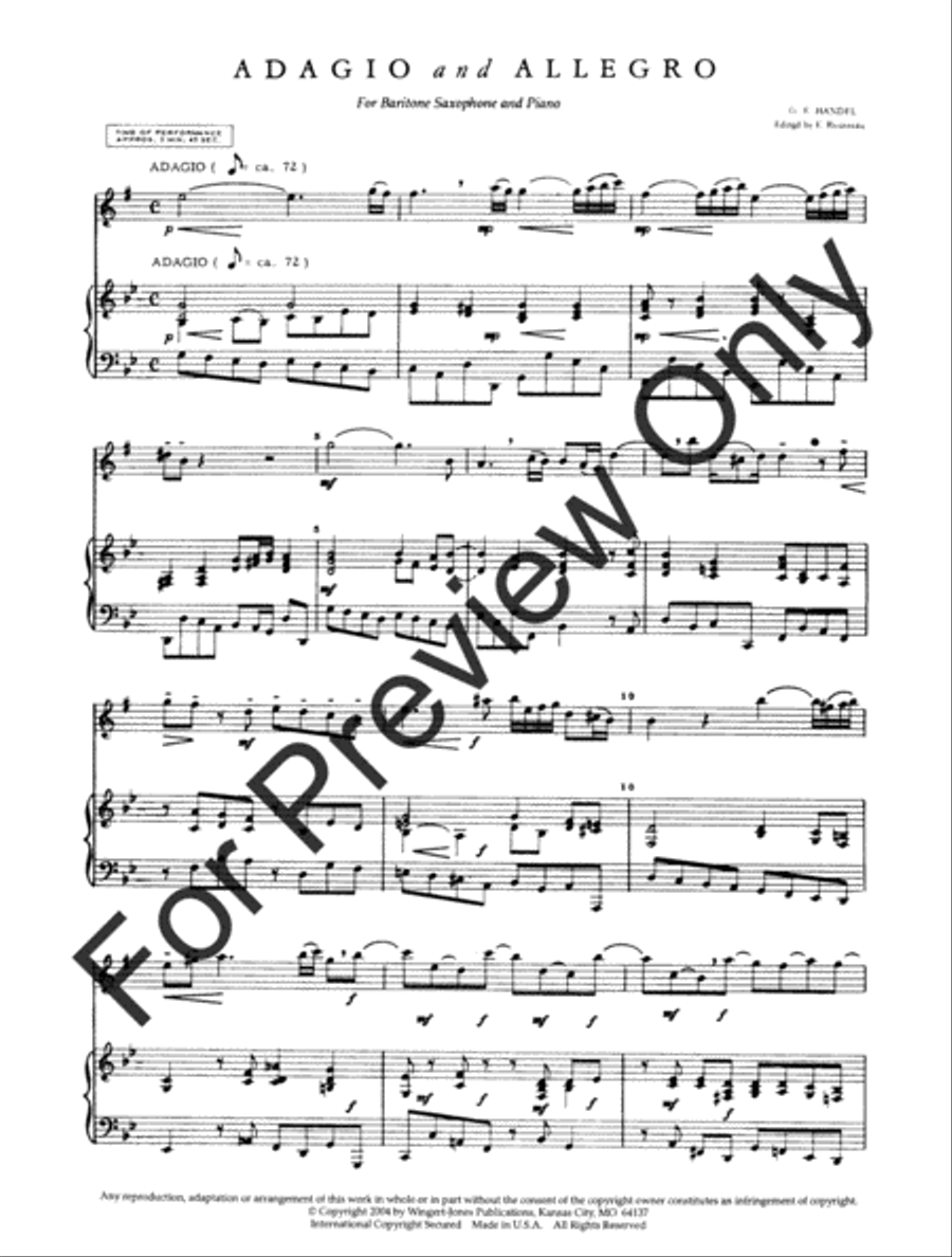 Adagio and Allegro Baritone Saxophone scores gallery preview page 4