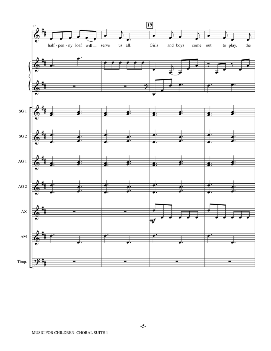Music for Children (arr. Susan Brumfield) - Score Choir scores gallery preview page 5
