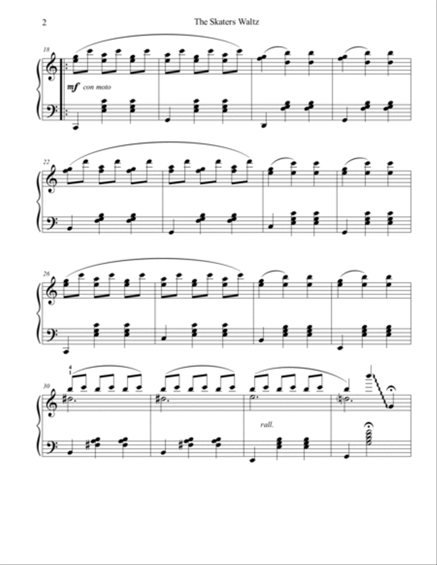 The Skaters Waltz Easy Piano scores gallery preview page 2