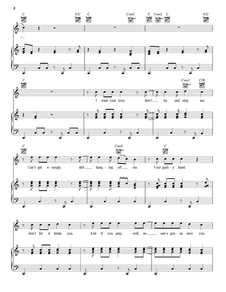 Origin Of Love Origin Of Love Piano, Vocal, Guitar scores gallery preview page 2