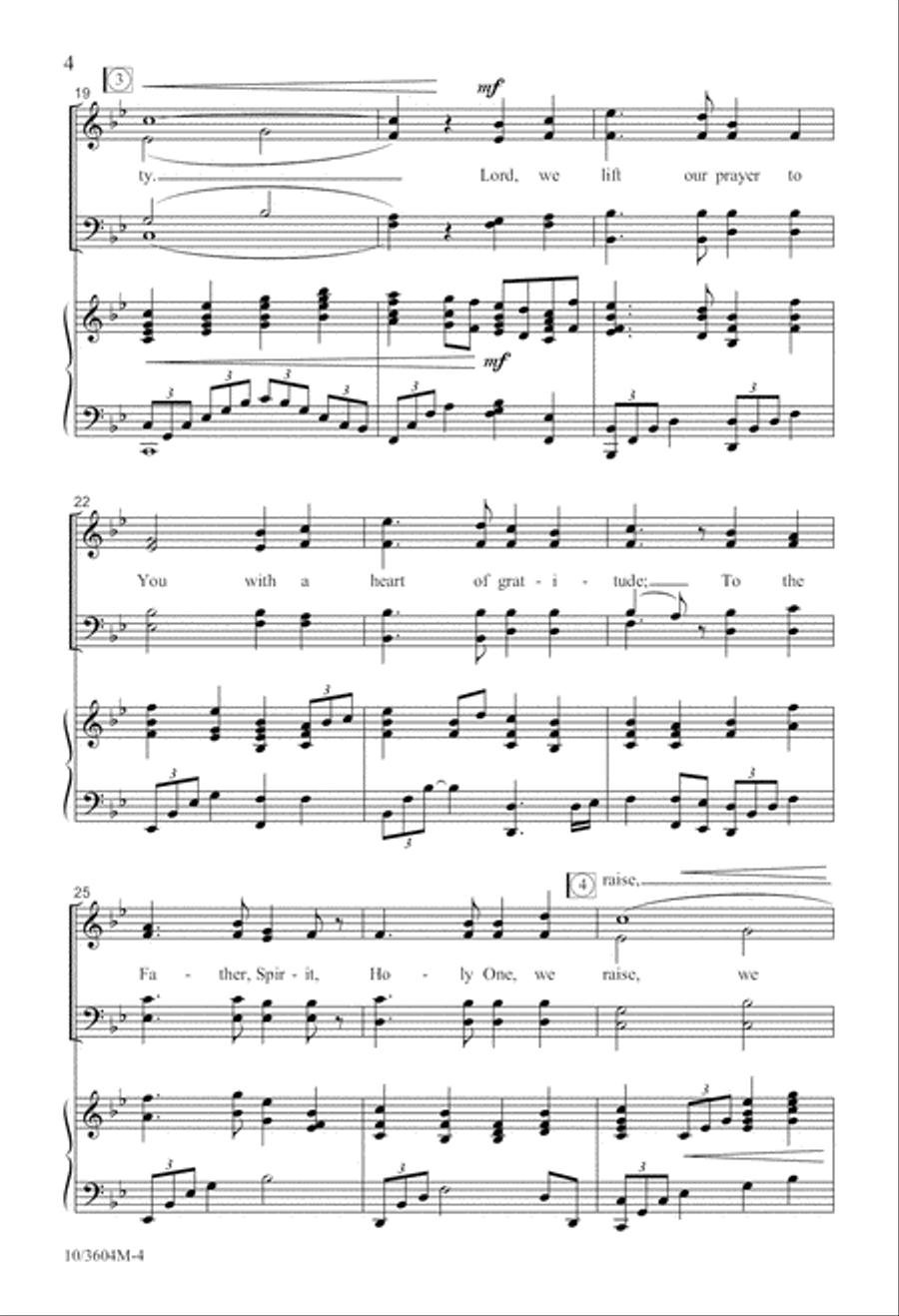 A Prayer of Grateful Praise 4-Part scores gallery preview page 4