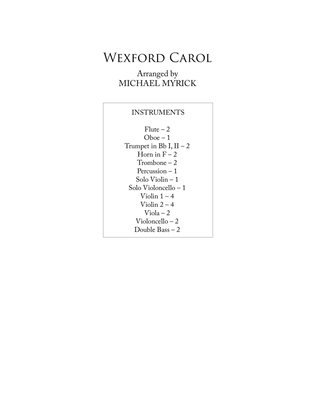 Wexford Carol (Orchestra Ensemble Score and Parts)