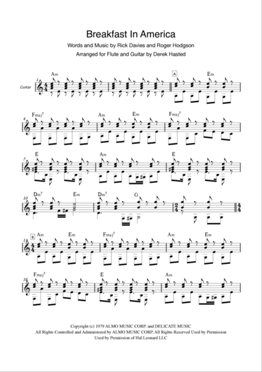Breakfast In America Flute scores gallery preview page 6