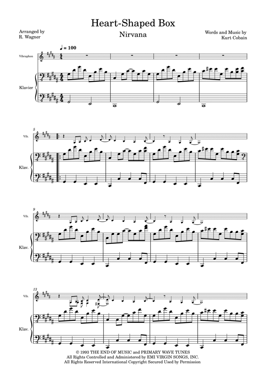 Heart Shaped Box Chamber Music scores gallery preview page 1