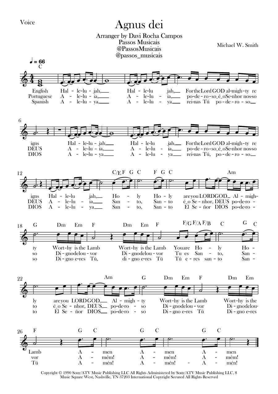 Agnus Dei Piano scores gallery preview page 1