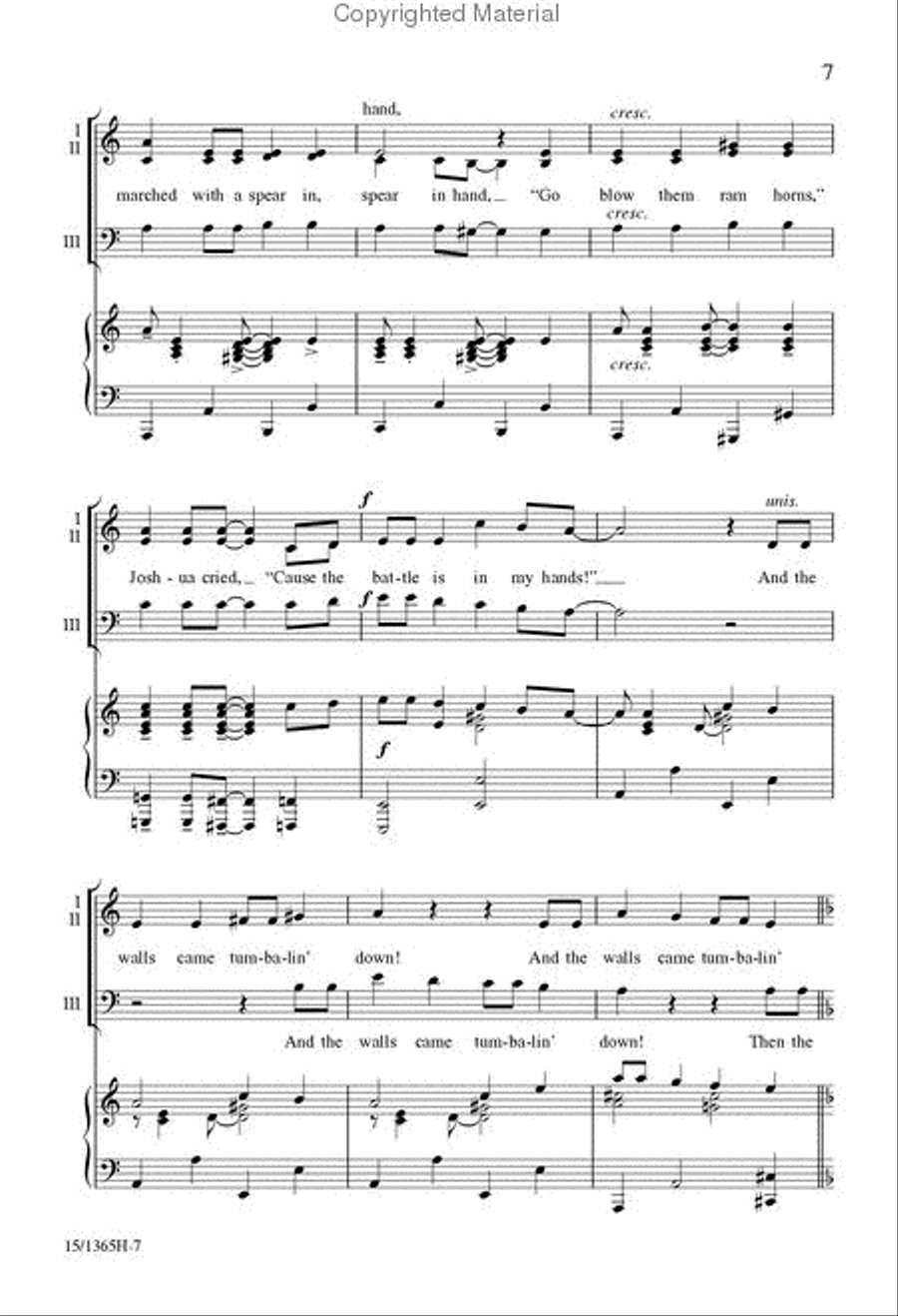 Joshua Fit the Battle of Jericho 3-Part scores gallery preview page 6