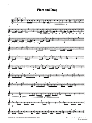 Flam and Drag from Graded Music for Snare Drum, Book I
