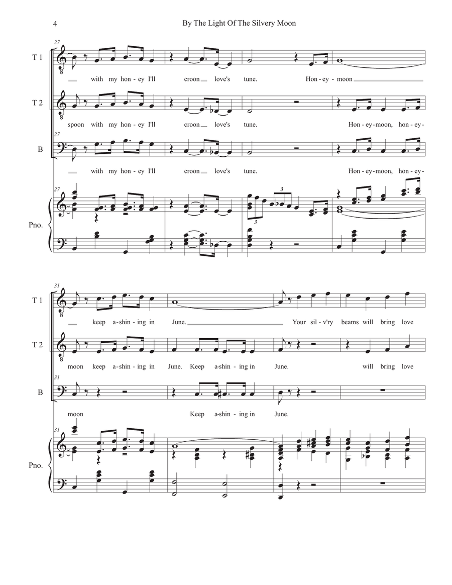 By The Light Of The Silvery Moon (Vocal Trio - (TTB) TTB scores gallery preview page 4