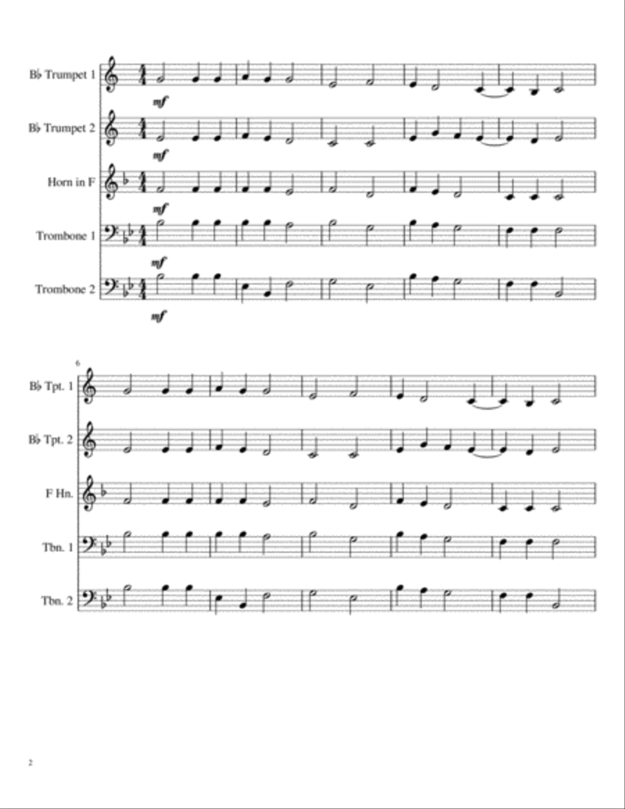 Lo, How A Rose E'er Blooming for Brass Quartet Brass Quartet scores gallery preview page 2