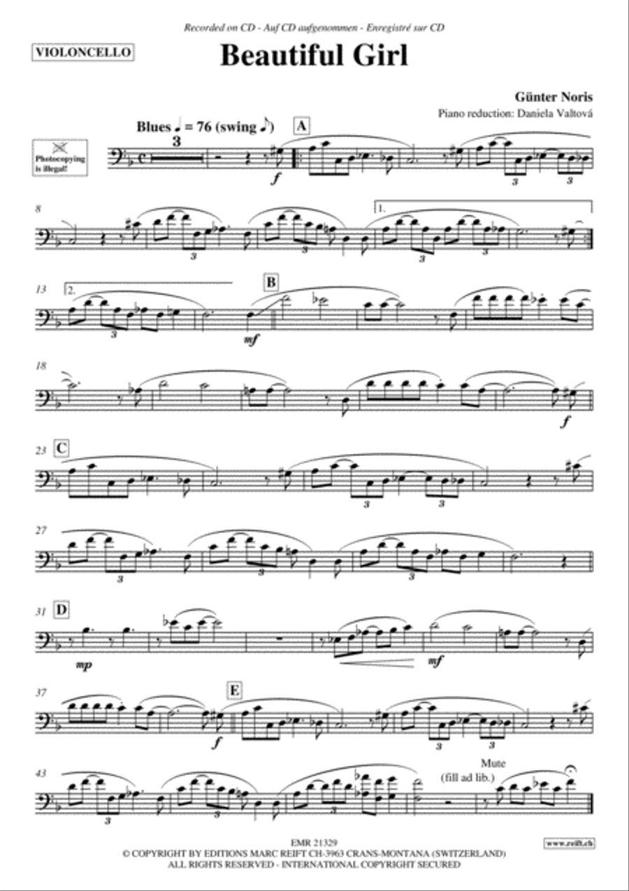 Beautiful Girl Piano Accompaniment scores gallery preview page 3
