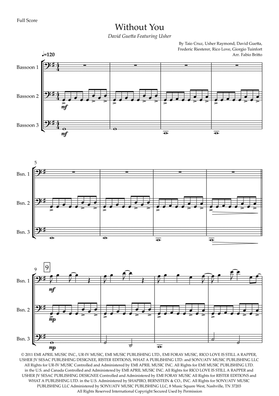 Without You Woodwind Trio scores gallery preview page 1