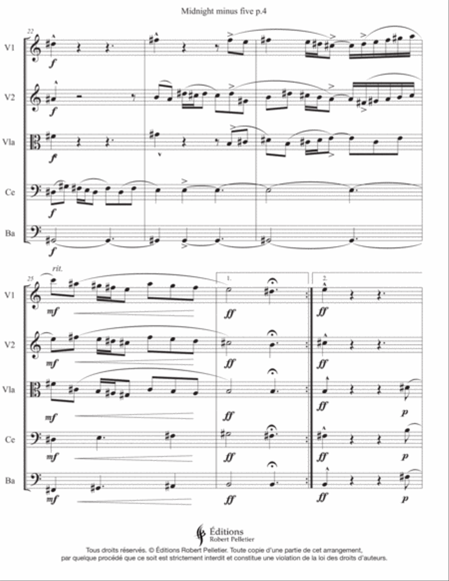 Midnight minus five Midnight minus five String Orchestra scores gallery preview page 4