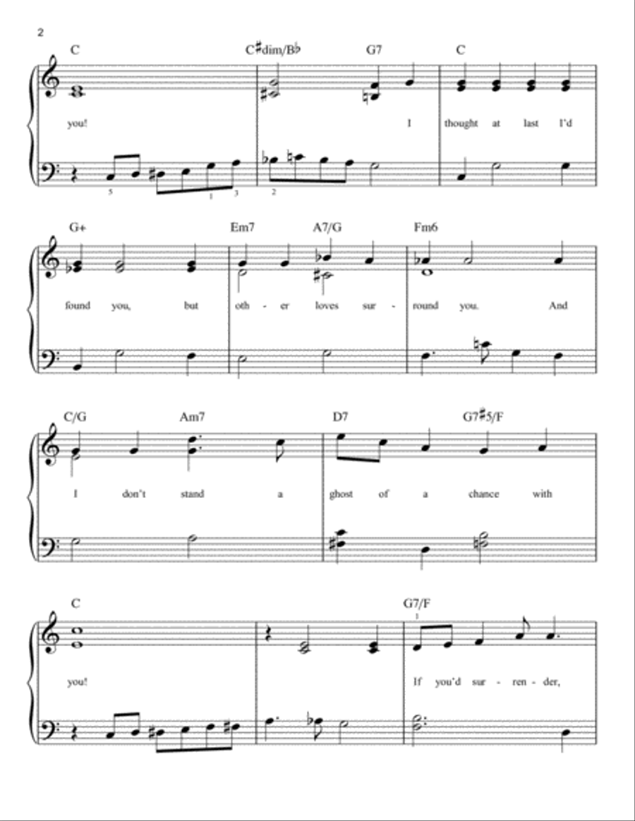 I Don't Stand A Ghost Of A Chance Easy Piano scores gallery preview page 2