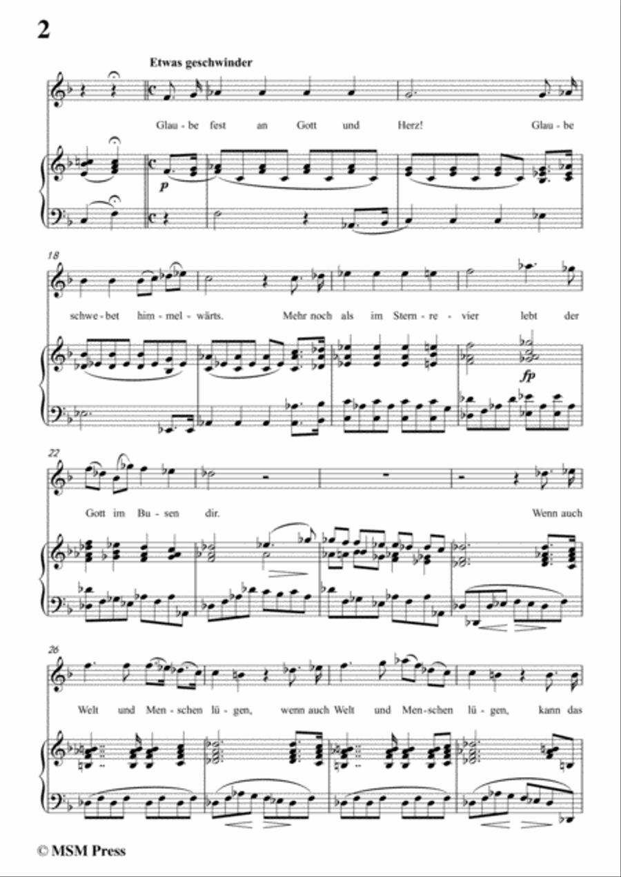 Schubert-Glaube,Hoffnung und Liebe,Op.97,in F Major,for Voice&Piano Voice scores gallery preview page 4