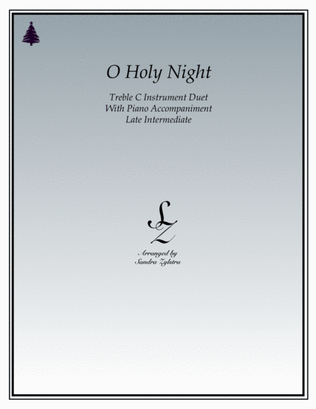 O Holy Night (treble C instrument duet)