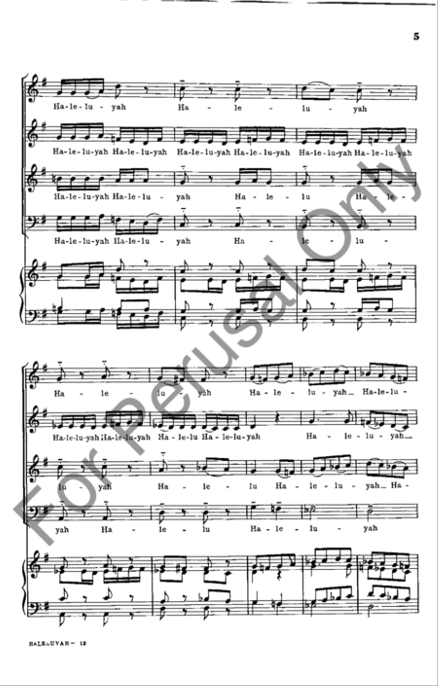 Haleluyah 4-Part scores gallery preview page 5