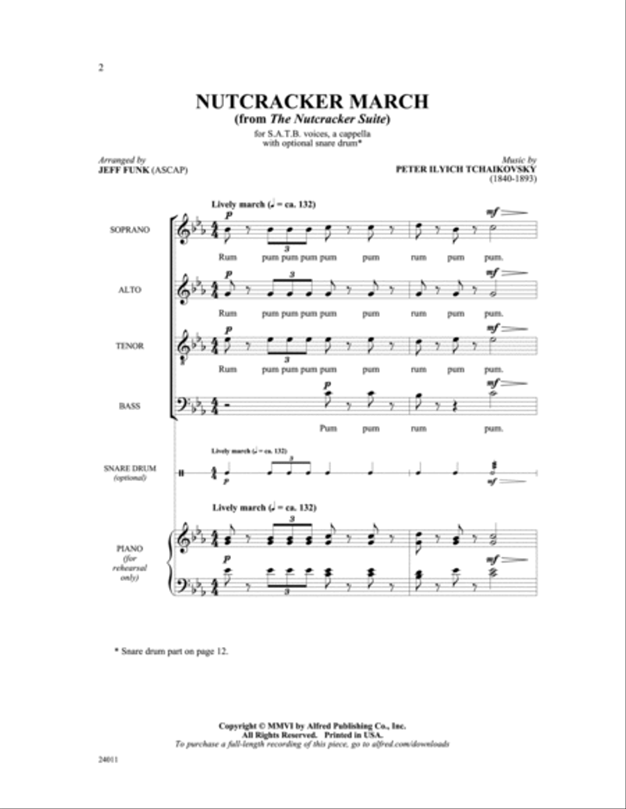 Nutcracker March (from The Nutcracker Suite) 4-Part scores gallery preview page 2