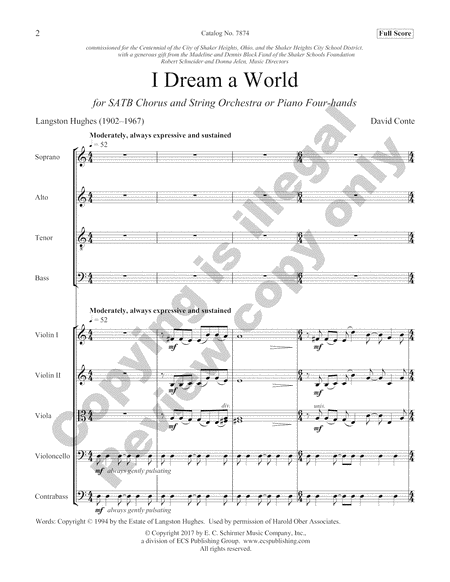 I Dream a World (Full Score)