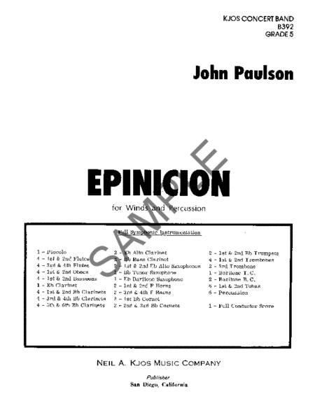 Epinicion - Score