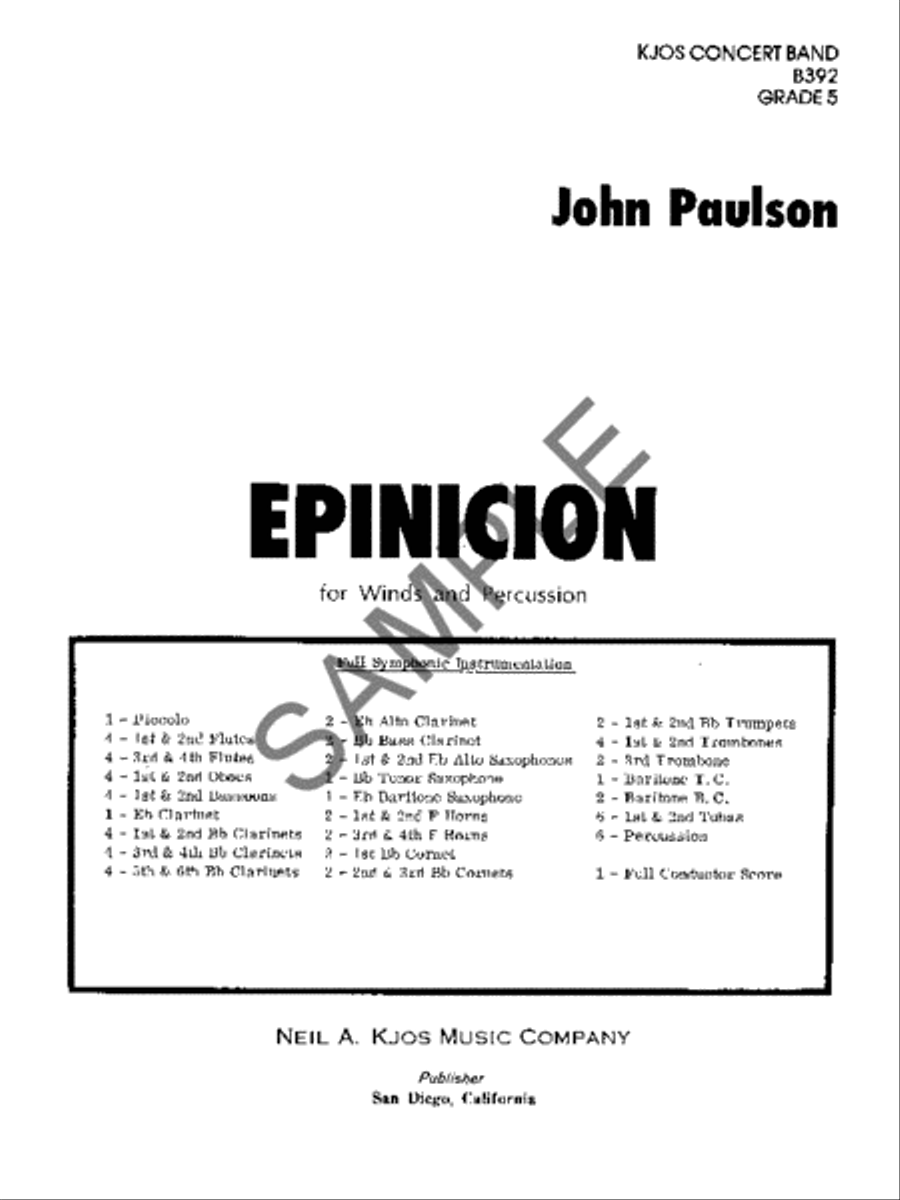 Epinicion - Score Epinicion - Score Concert Band scores gallery preview page 2