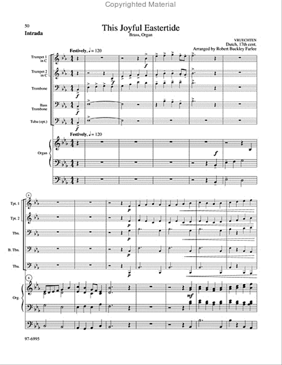 Brass Fanfares and Accompaniments for the Easter Season Trombone scores gallery preview page 10