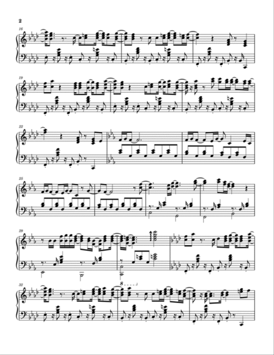 Don't Speak Piano Solo scores gallery preview page 2
