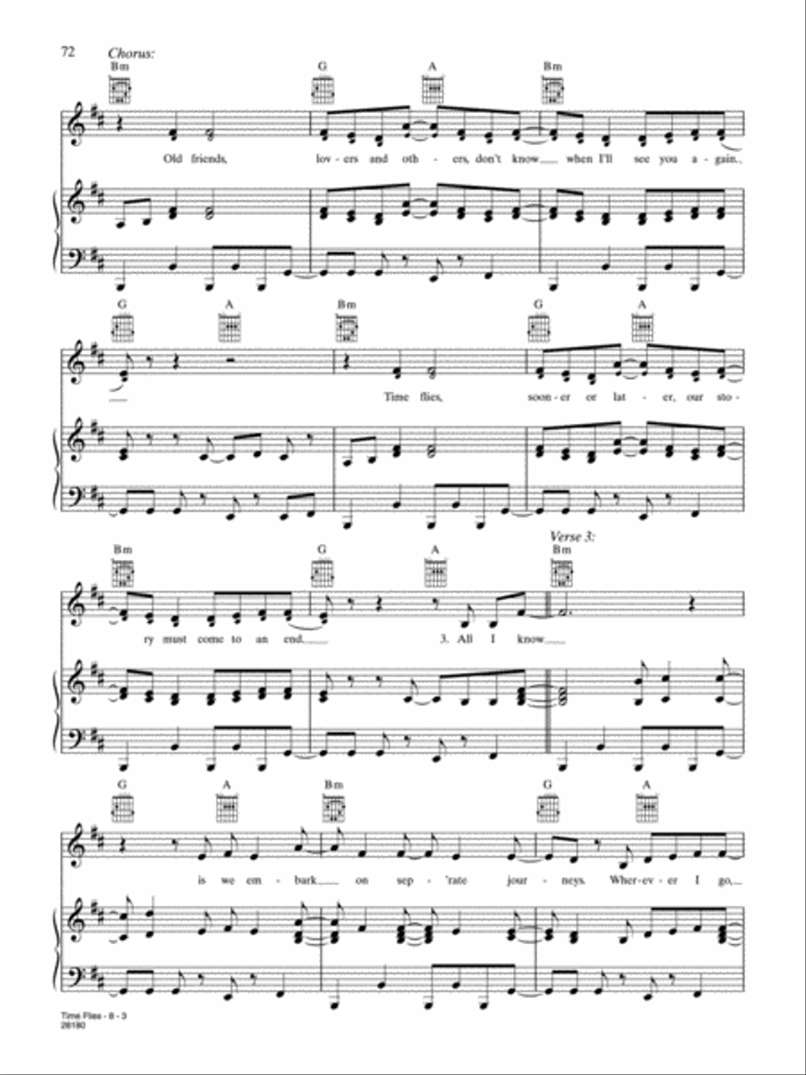 Time Flies (from Cirque Du Soleil: Delirium) Piano, Vocal, Guitar scores gallery preview page 3