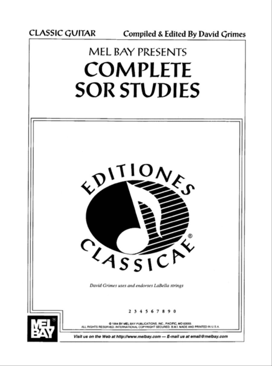 Complete Sor Studies for Guitar